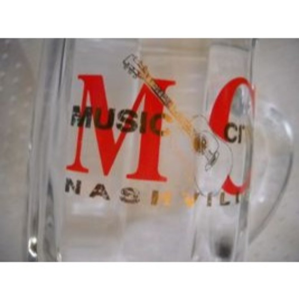 Vintage MC Music City Nashville Tennessee Clear Beer Glass Coffee Cup Mug